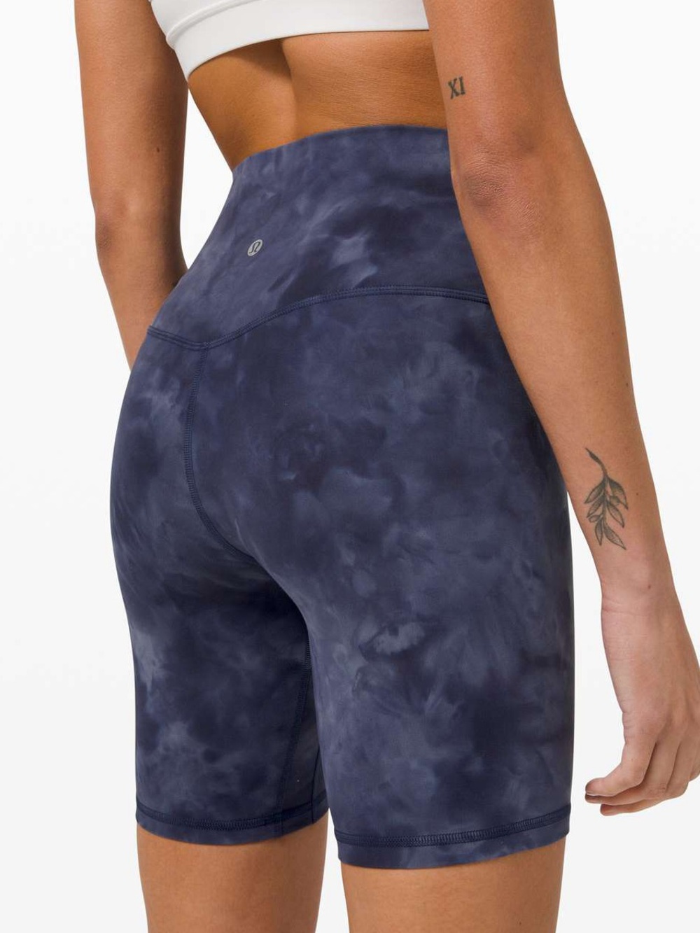 Lululemon Align High Waist Biker Short S 6 Women’s Diamond Grey Navy Blue Tie Dy